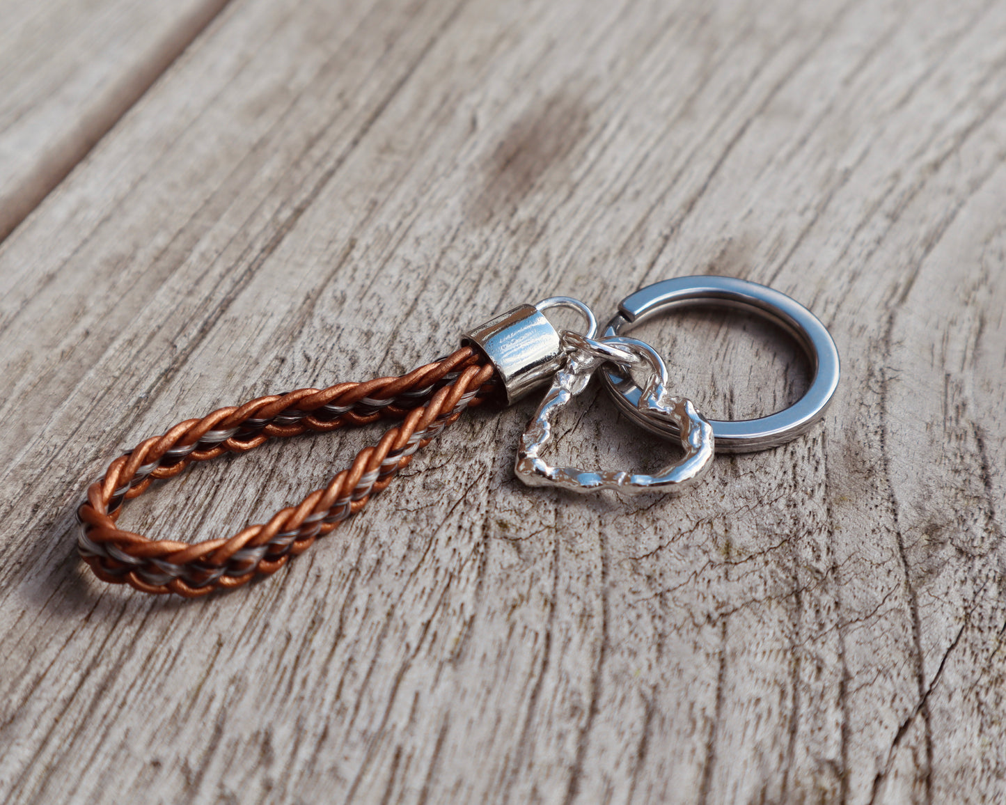Horse Hair and leather Keyring