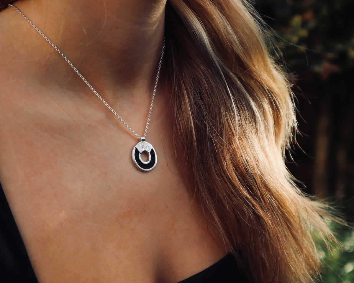 Horse Hair Round Silver Necklace