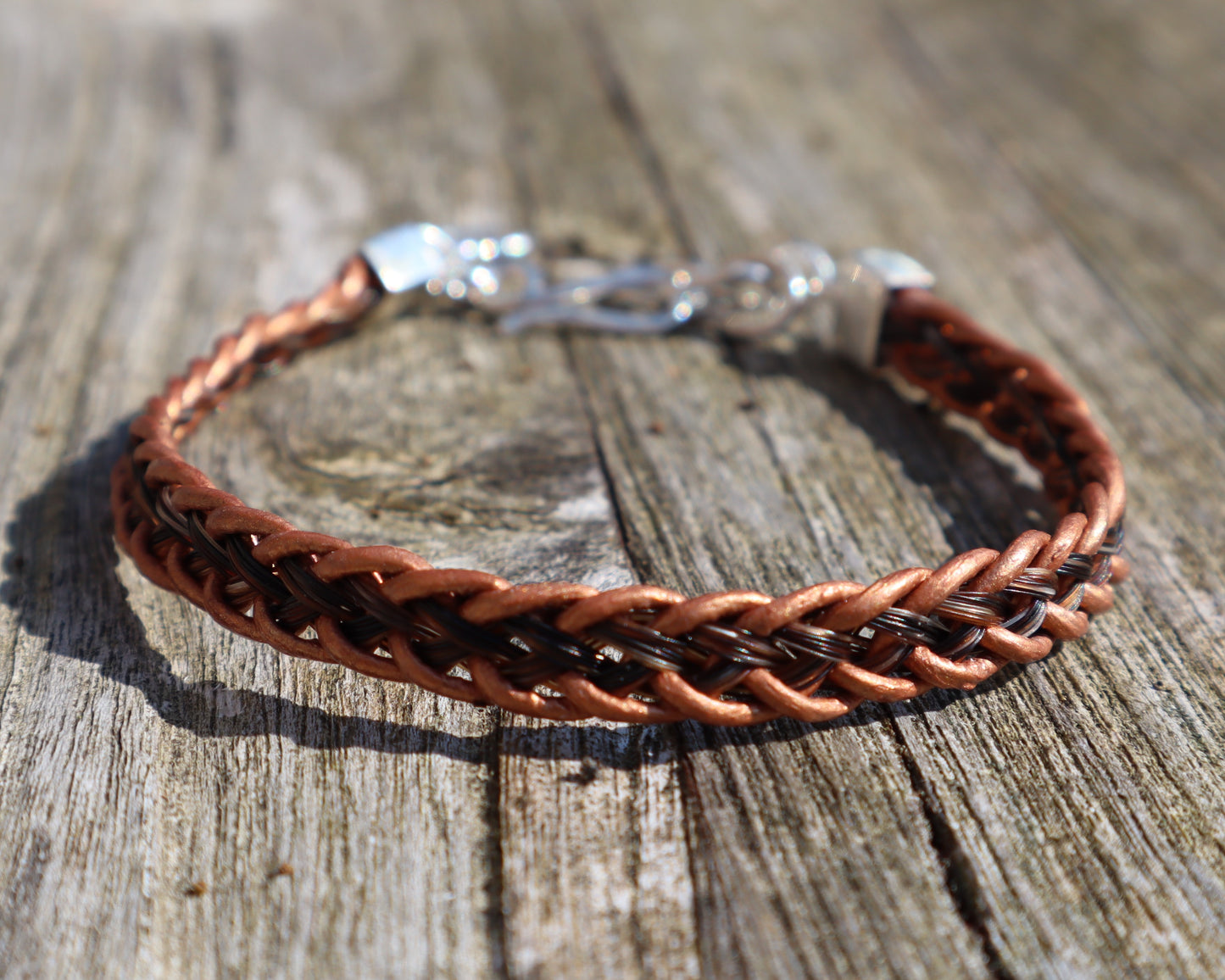Horsetails leather braided bracelet