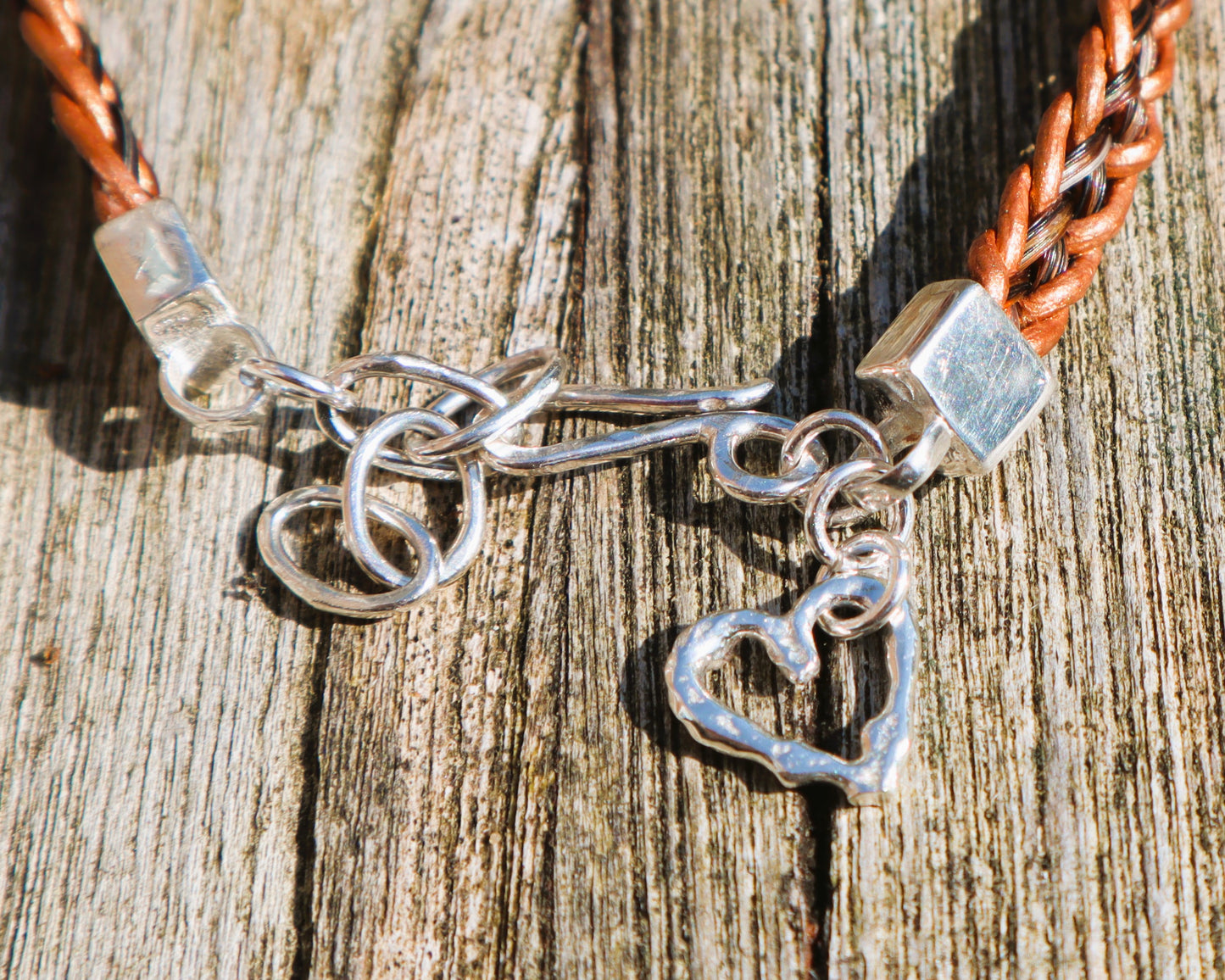 Horsetails leather braided bracelet